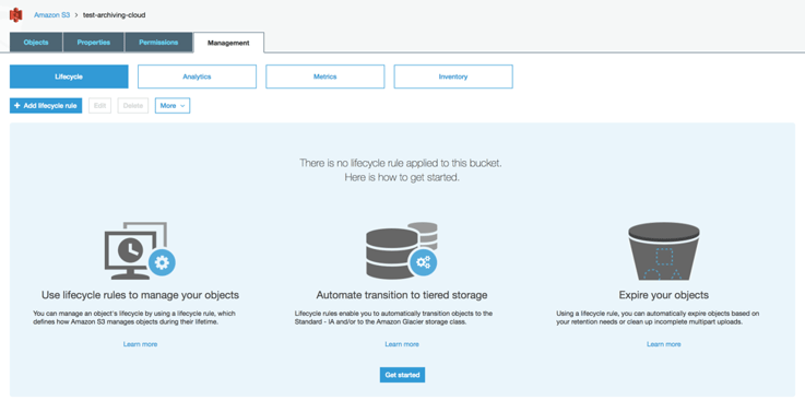 AWS S3 bucket management console AWS S3 bucket management console