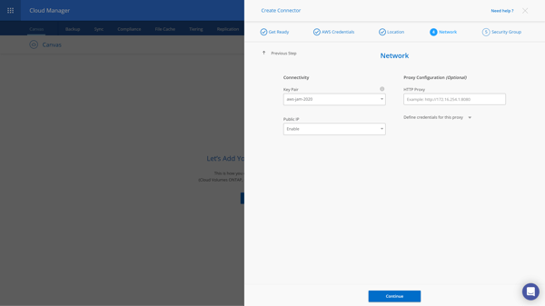 Create Connector - Network