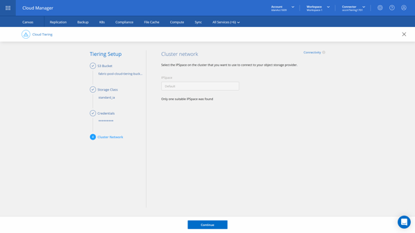 Tiering Setup - S3 bucket Cluster Network