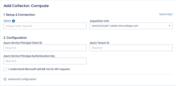 Adding an Azure Compute Collector