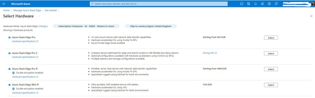Azure Stack Edge Purchasing