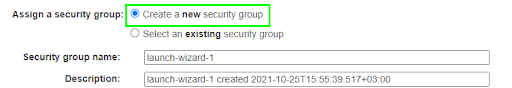 Create a new security group