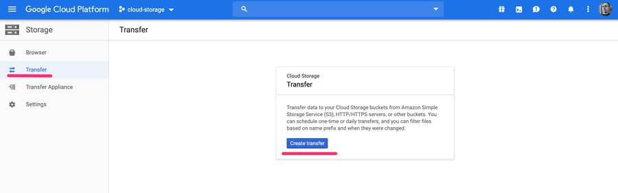 Cloud Storage Transfer Service for Google Cloud