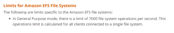Limits for Amazon EFS File Systems Limits for Amazon EFS File Systems
