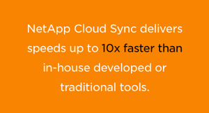 NetApp Cloud Sync delivers fast speeds NetApp Cloud Sync delivers fast speeds