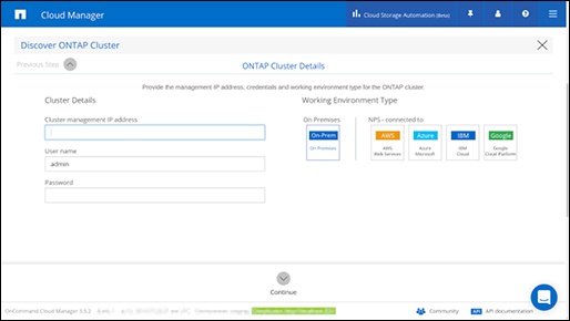 ONTAP cluster details