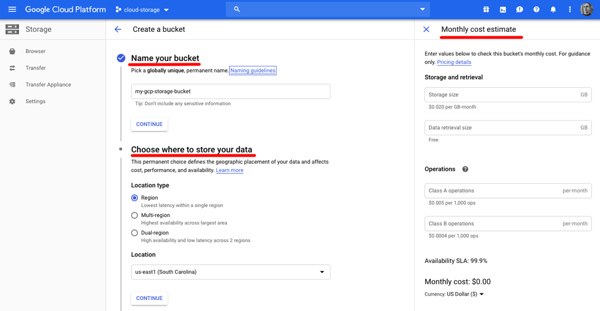 Google Storage service