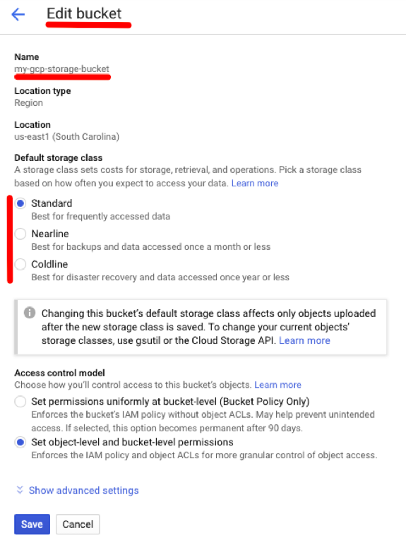 Edit My GCP Storage Bucket