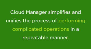 NetApp Cloud Manager simplifies the process of performing complicated operations