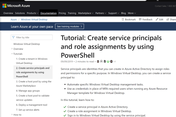 Tutorial: Create service principals and role assignments by using PowerShell