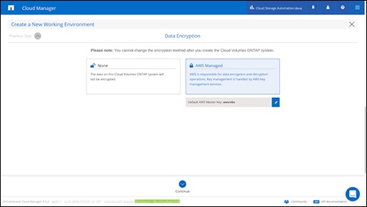 cloud manager data encryption_netapp