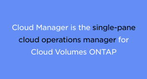 cloud manager for cloud volumes ONTAP