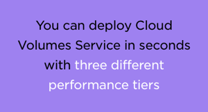cloud volumes service deployment in seconds
