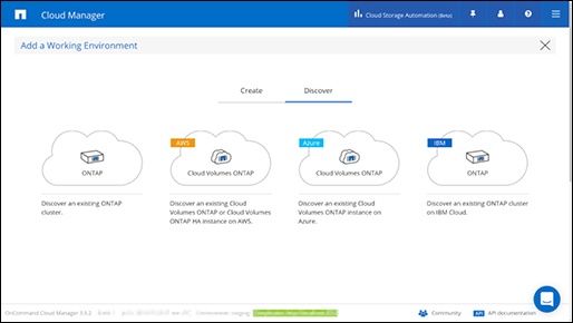 discover cloud ontap