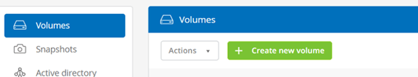 Under Volumes, select Create New Volume.