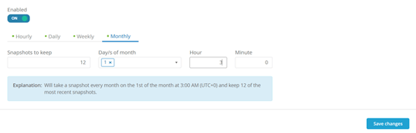 In this example, we are going to add a monthly Snapshot policy, because a policy was not set during provisioning.