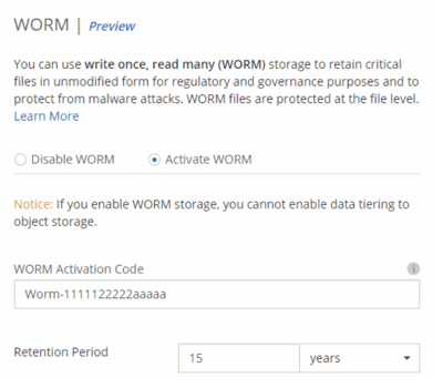 Setting up WORM storage in Cloud Manager