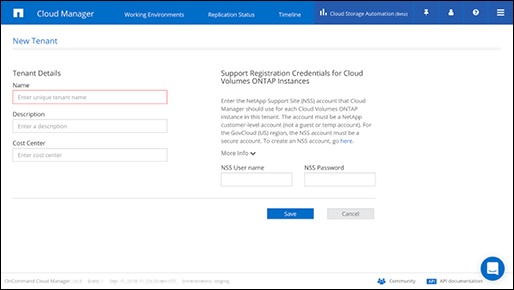 new tenant cloud manager