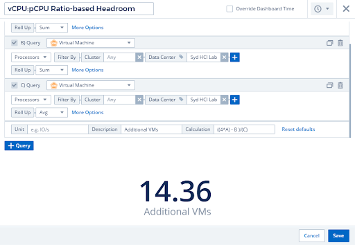 vCPU:pCPU Ratio-based Headroom