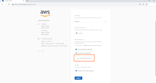 In the “ Configure Your Provider” window, enter details specific to your AWS account.