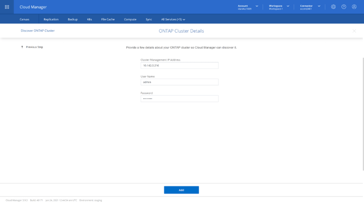 ONTAP cluster details