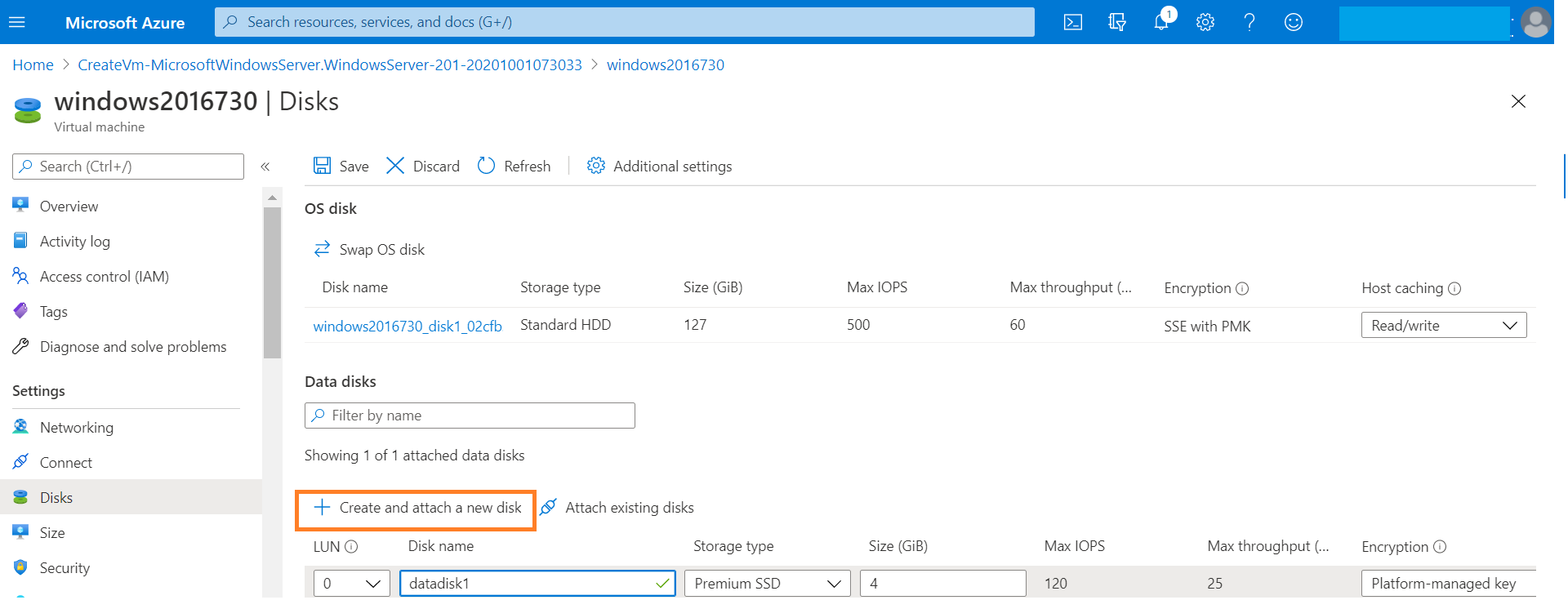 Adding new managed disks