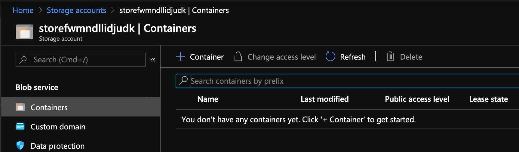 No existing containers