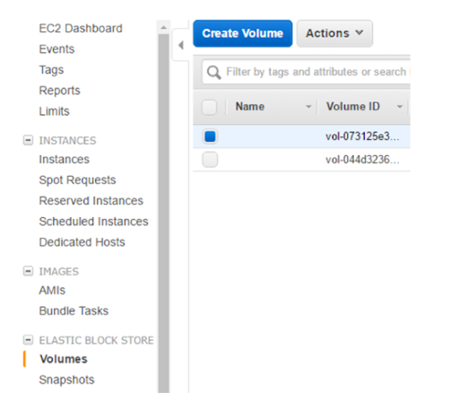 Create an AWS volume