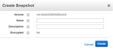 Creating a Snapshot of an EBS volume in AWS