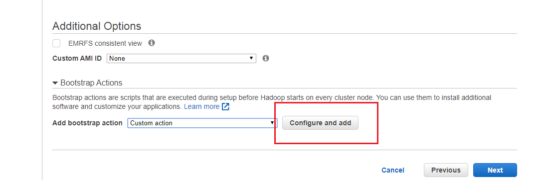 Additional Options - Configure and add