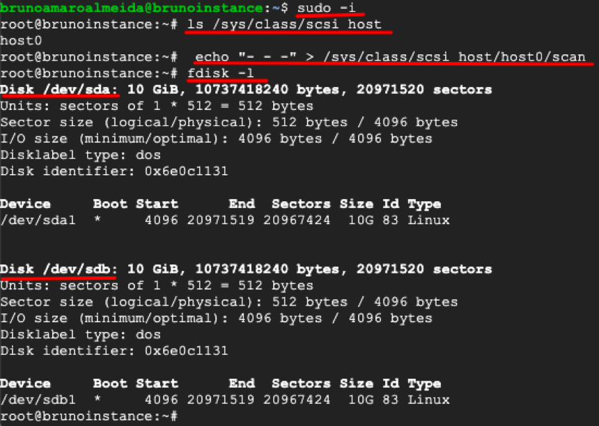 Scanning for new disks on Linux