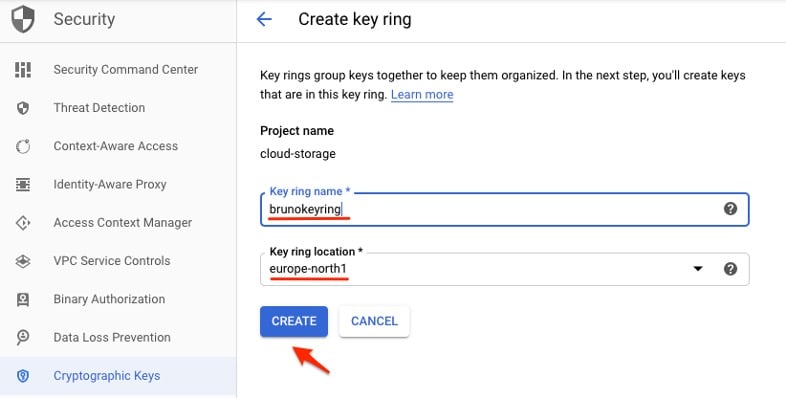 Key ring creation process