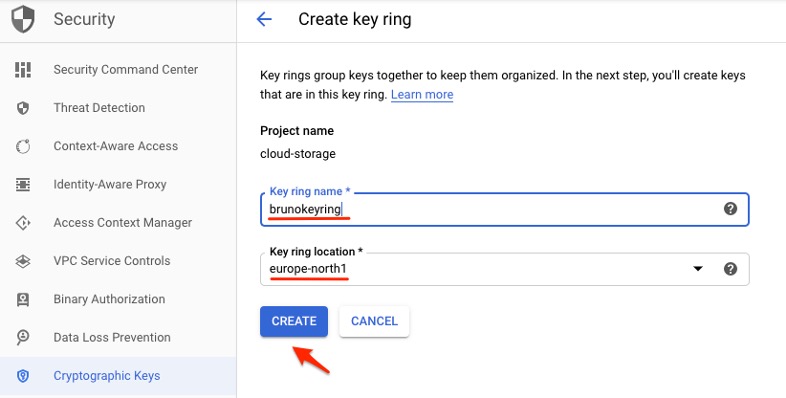 Key ring creation process