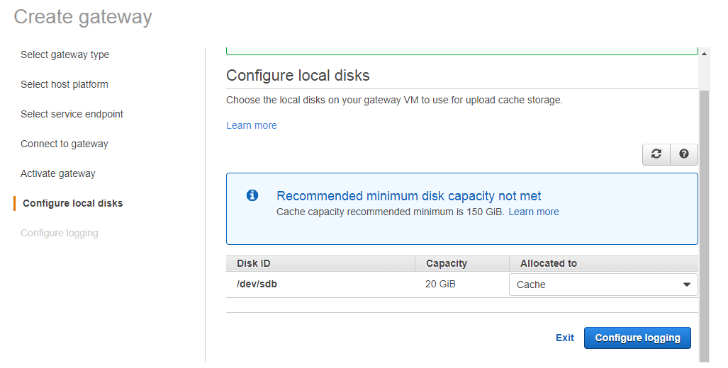 configure local disk