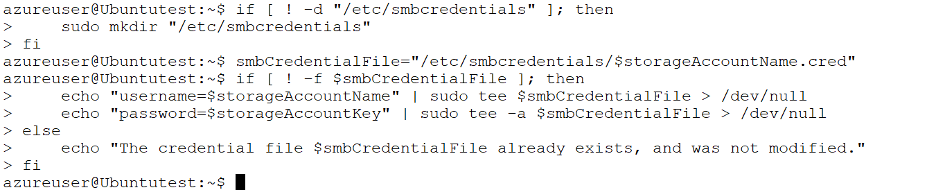 Replace <credentialpath> with a path name for the credential file and the <credentialfilevariable> with a variable name to store the path name.
