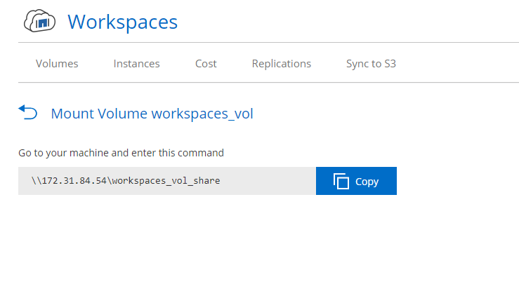 mount volume workspaces